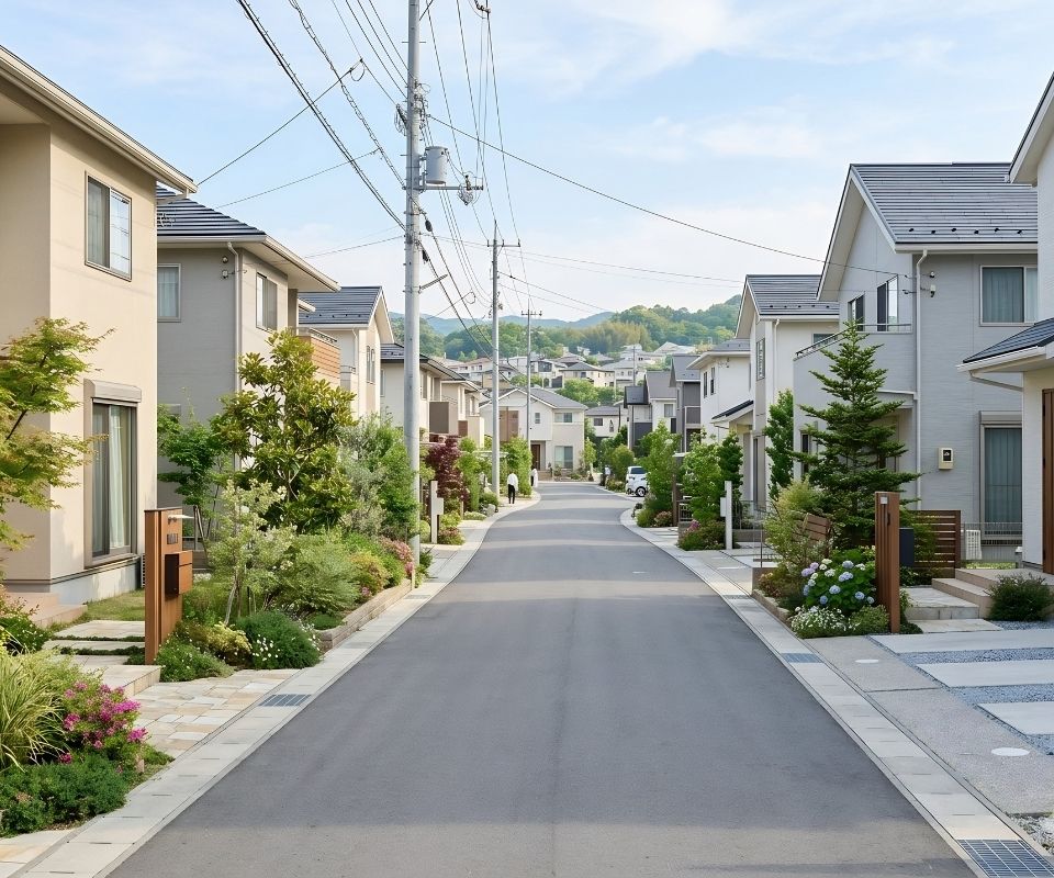 香芝市の住宅街の風景